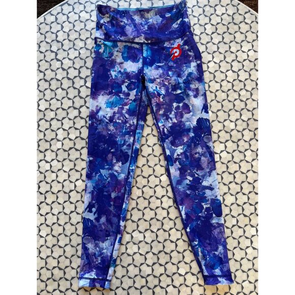 WITH nPeloton Womens High-Waist Abstract Print Leggings S/M Blue Purple 35" Leng - Picture 2 of 8